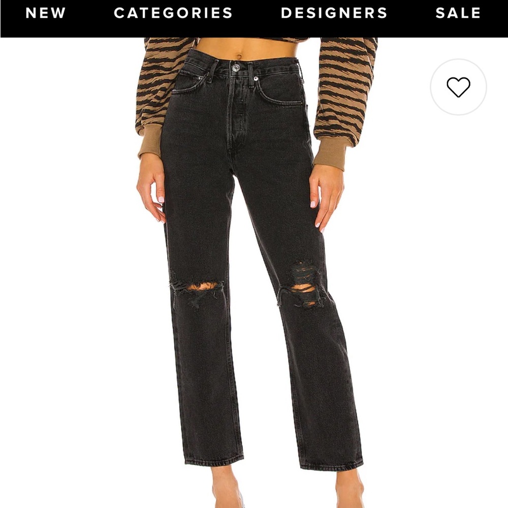 Agolde 90’s jean mid rise loose fit in black